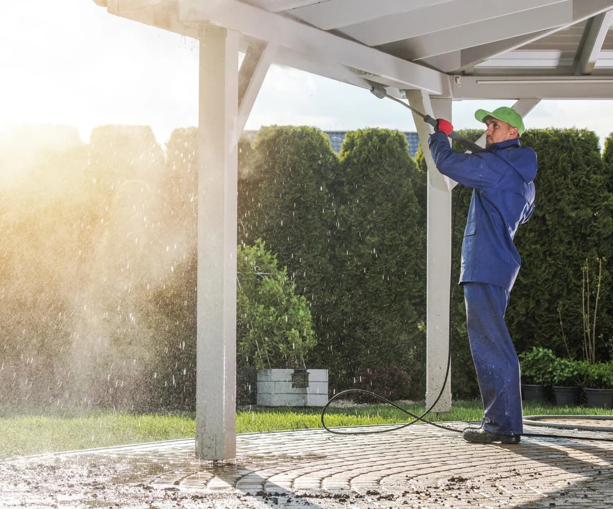 Professional pressure washing process