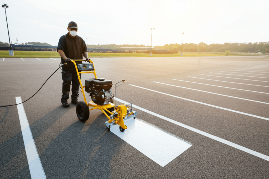 Line striping process